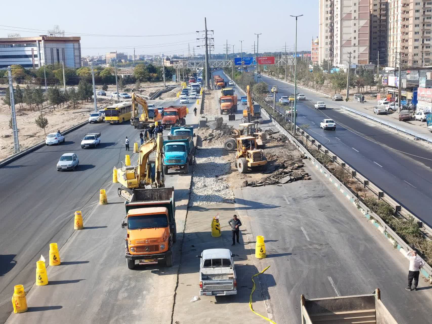 جمعه های عمرانی در اسلامشهر/ روند بدون توقف اصلاح هندسی کنارگذر ورودی شهرک واوان