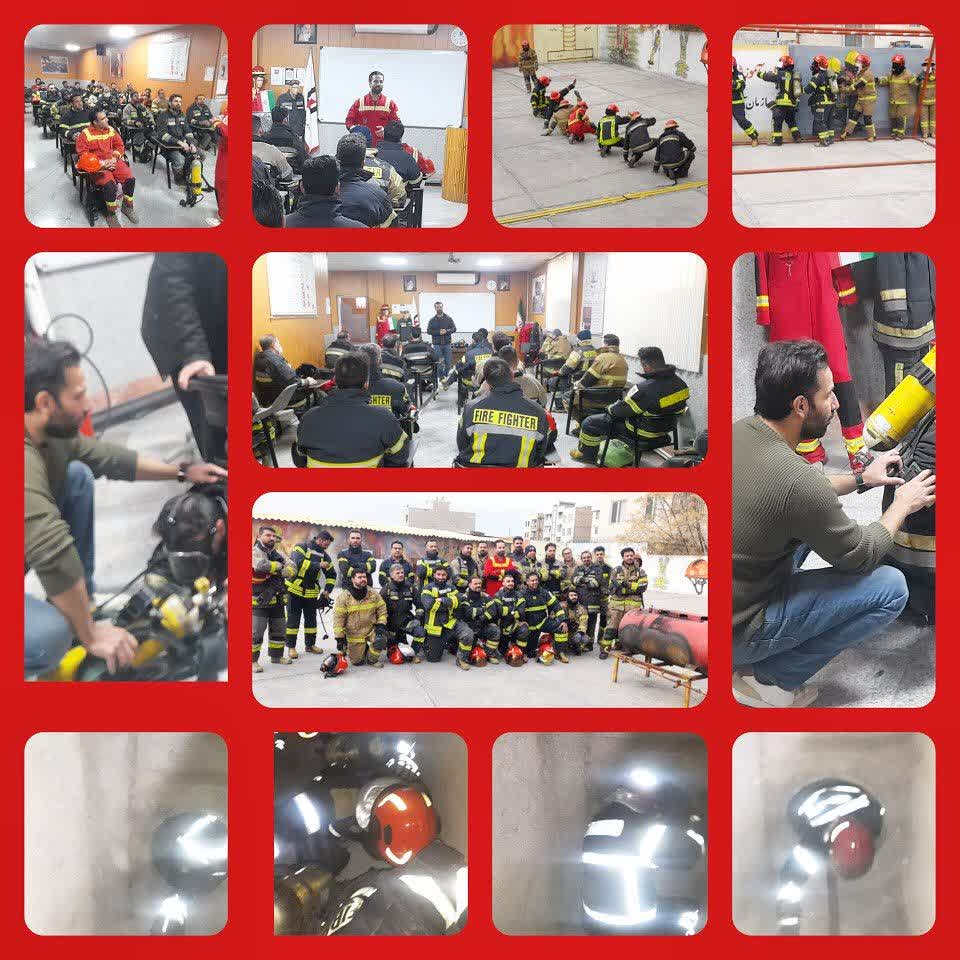 برگزاری کلاس تئوری و عملی "نجات در فضای بسته" در مرکز تخصصی آتش نشانی استان تهران واحد شهید بیضایی اسلامشهر