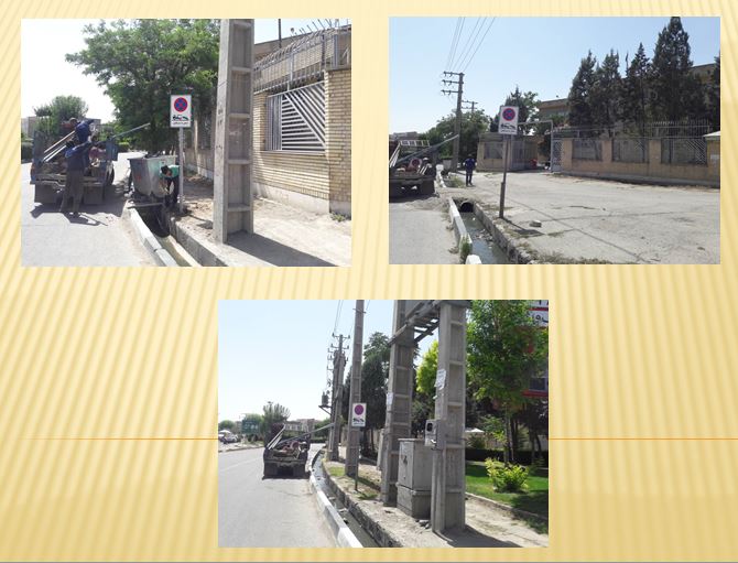 نصب علائم و تجهیزات ترافیکی (تابلو حمل با جرثقیل) در بلوارآیت اله سعیدی