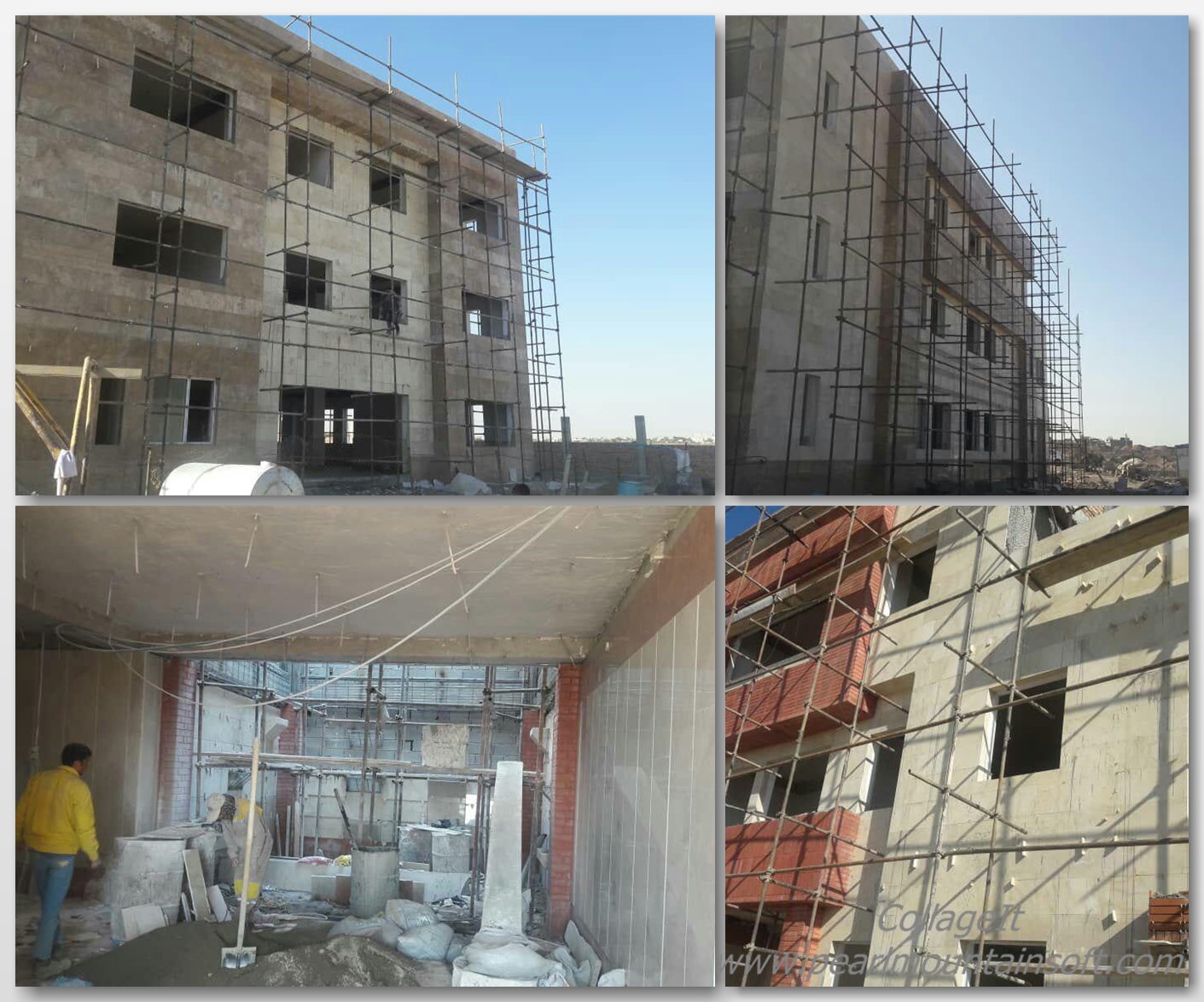 اجرای مراحل پایانی سنگ‌نما و دیوارهای پیرامونی ساختمان شهرداری منطقه شش