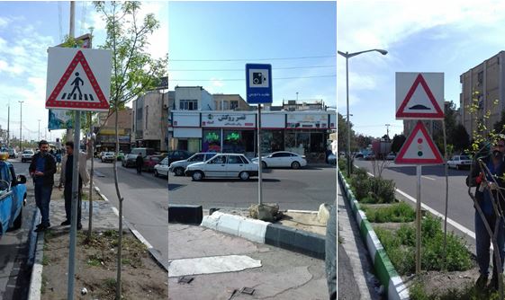 نصب علائم و تابلوهای ترافیکی در خیابانهای سطح شهر