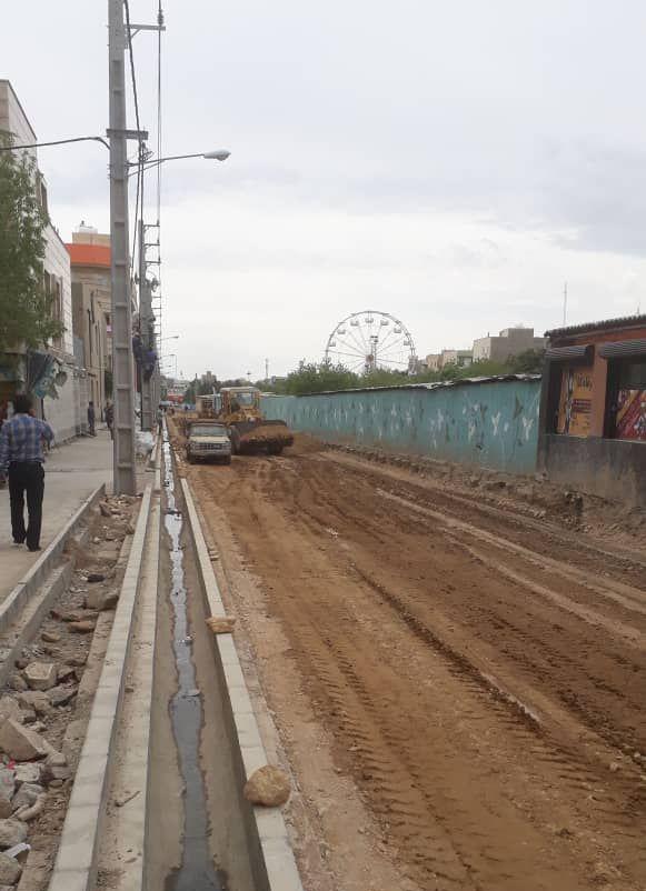 اجرای عملیات زیرسازی آسفالت خیابان جدیدالاحداث جنب پارک تقوی