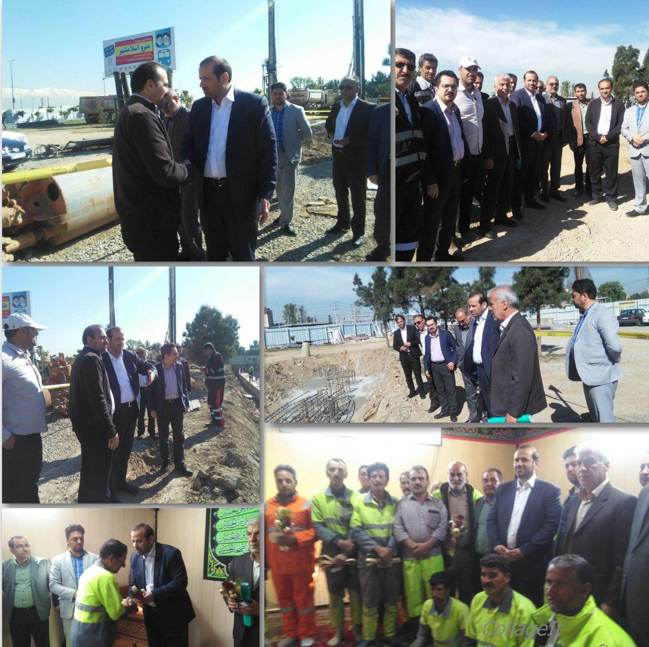بازدید شهردار و عضو شورای اسلامی شهر اسلامشهر از روند اجرای پروژه مترو