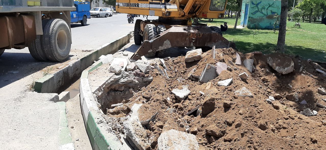 عملیات اجرای  اصلاح هندسی ضلع غربی پارک توحید
