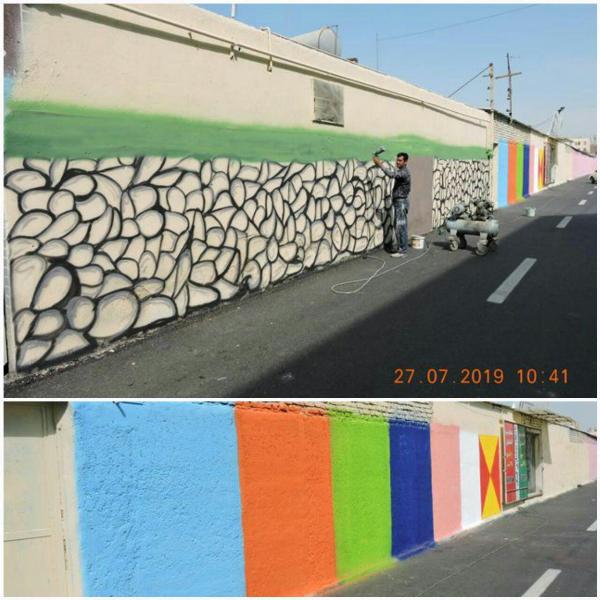 امحاء دیوارنویسی های غیر مجاز با اجرای نقاشی دیواری