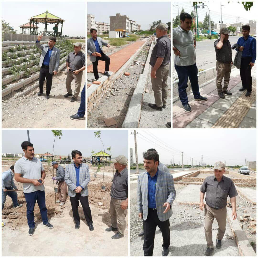 بازدید رئیس کمیسیون برنامه و بودجه شورای اسلامی شهر از بوستانهای در دست احداث شهرداری اسلامشهر