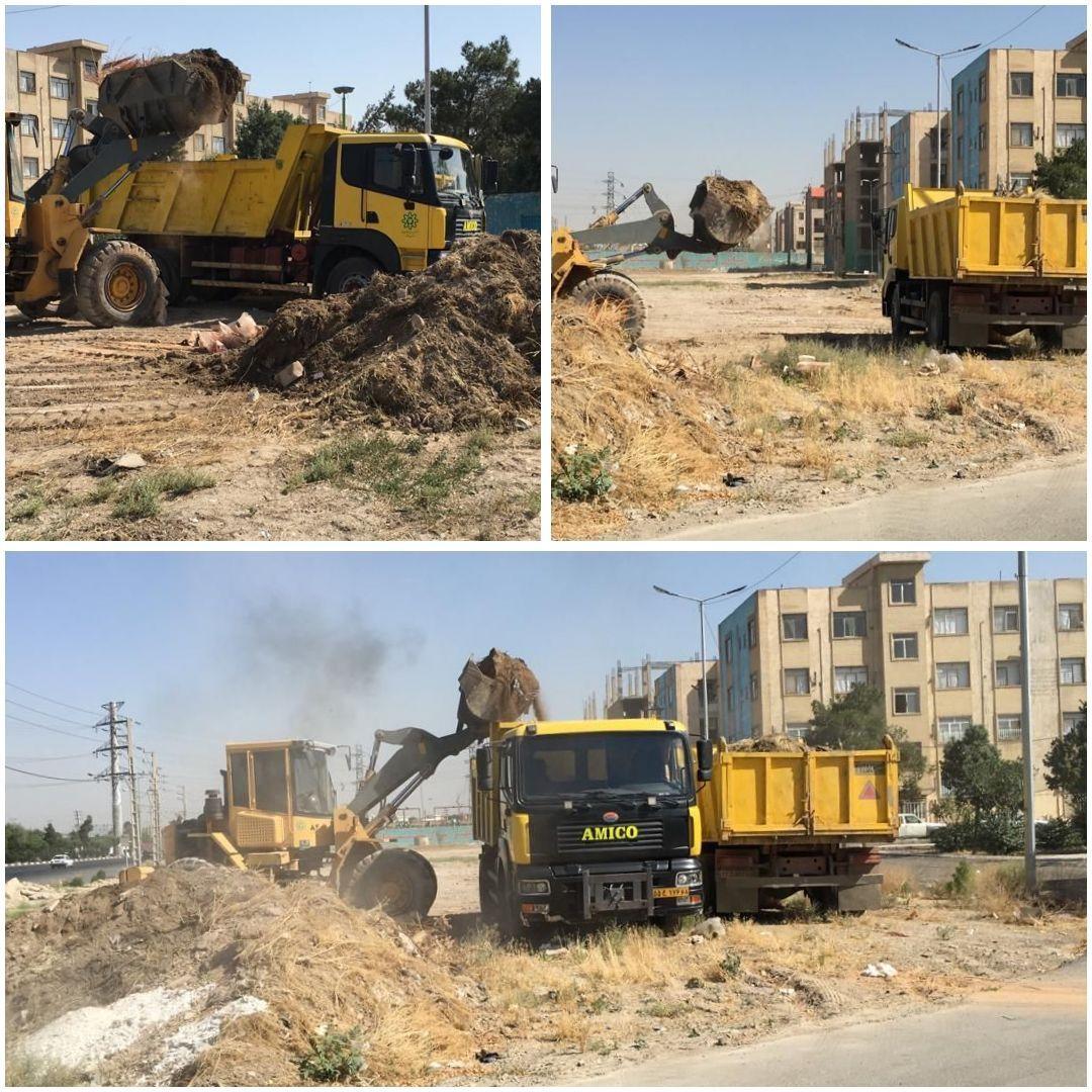 پاکسازی و جمع آوری پسماند و نخاله های ساختمانی کمربندی الغدیر توسط سازمان مدیریت پسماند