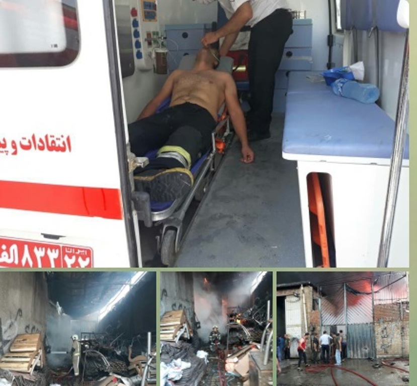 آتش سوزی در سوله های تولیدی مجتمع صنفی خدماتی اسلامشهر