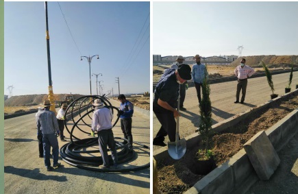 آغاز عملیات کاشت گل و گیاه در بلوار منتهی به بوستان شهید سلیمانی