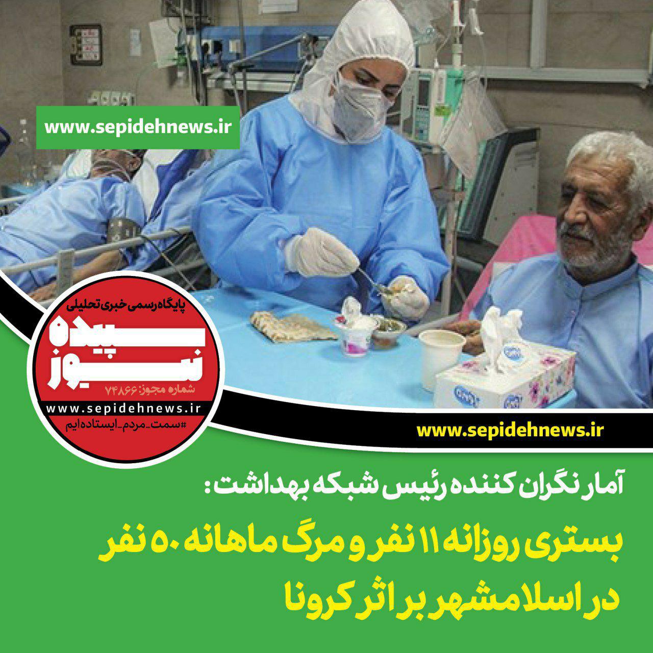 آمار نگران کننده رئیس شبکه بهداشت : بستری روزانه 11 نفر و مرگ ماهانه 50 نفر در اسلامشهر بر اثر کرونا