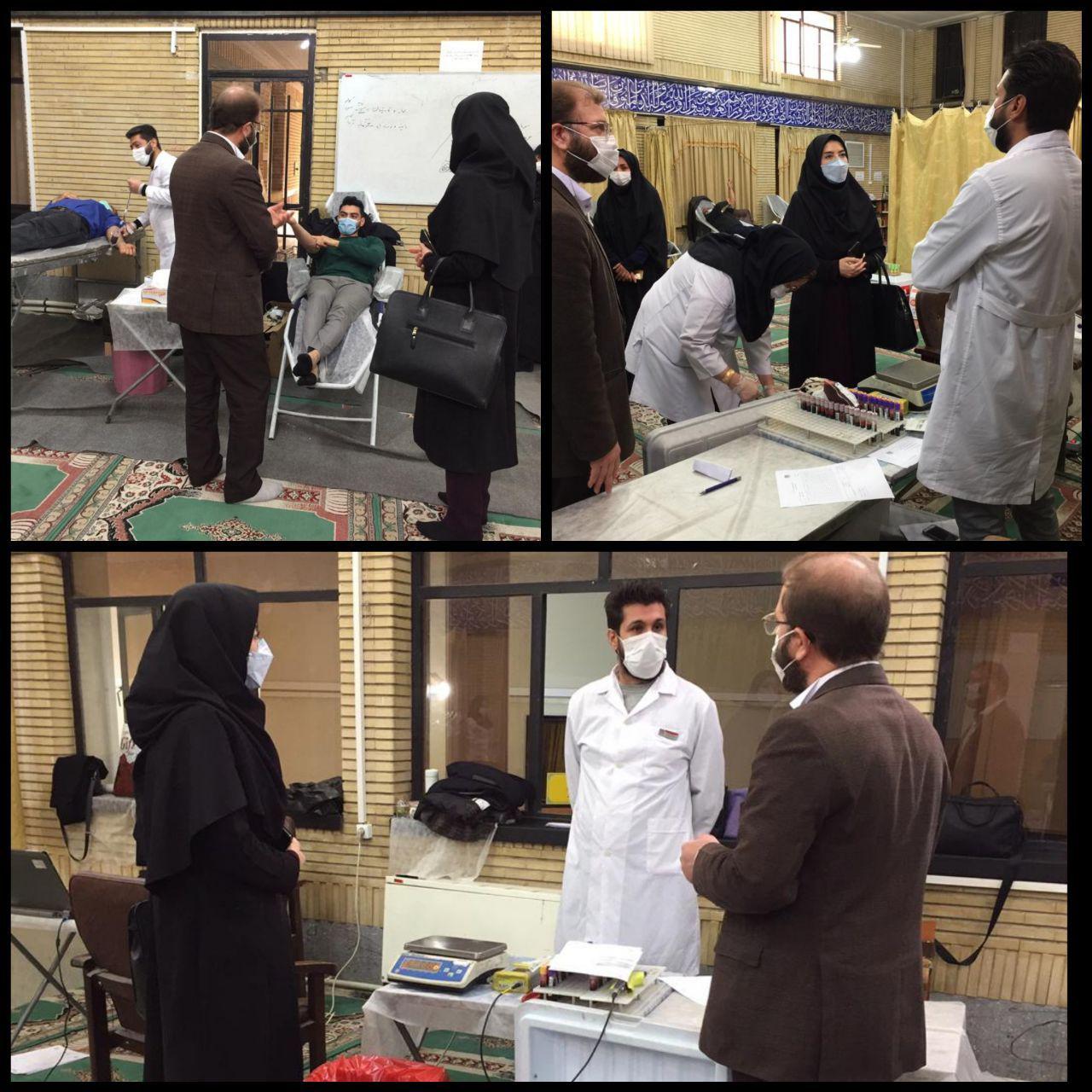 بازدید رئیس شورای اسلامی شهر از محل استقرار پایگاه انتقال خون در اسلامشهر