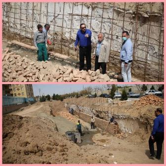 بازدید شهردار اسلامشهر از پروژه ساخت منبع تامین آب فضای سبز خیابان شهید برنده سیفی