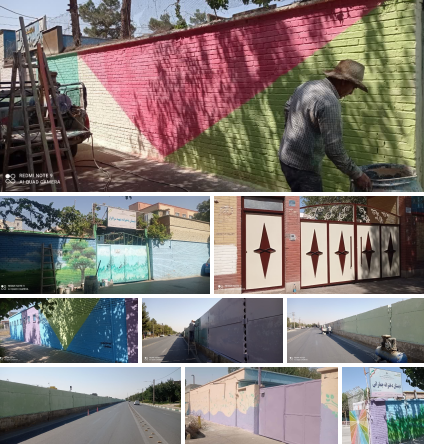 اجرای عملیات رنگ آمیزی و طراحی  دیوار های مشرف به معابر در منطقه یک