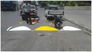 اجرای پروژه رنگ آمیزی سرعت کاه ها در نقاط مختلف سطح شهر