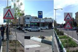 نصب علائم و تابلوهای ترافیکی در خیابانهای سطح شهر