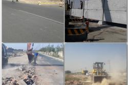 اجرای عملیات پاکسازی محدوده مدرسه سابق امام علی(ع) و نصب دیوار بتنی