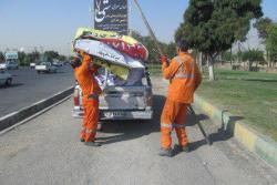 جمع آوری و امحاء تبلیغات و بنرهای غیر مجاز در سطح منطقه یک