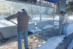 برف روبی و پاکسازی ایستگاه های اتوبوس سطح شهر