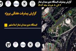 گزارش هفتگی پیشرفت پروژه ایستگاه مترو میدان نماز اسلامشهر مورخ 2 الی 8 خرداد ماه 1403 :
