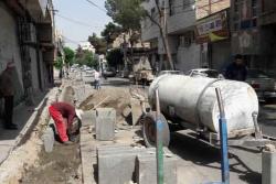 اجرای عملیات جدولگذاری در خیابان فاطمه الزهرا در منطقه یک
