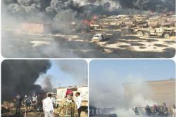 آتش سوزی مهیب در پارکینگ خودروهای فرسوده مهار شد /شب و روز دشوار آتش نشانان اسلامشهری