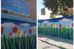 رنگ آمیزی دیوارهای مدارس سطح منطقه 2