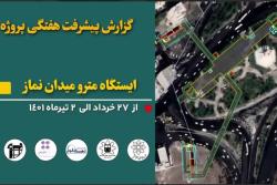 گزارش هفتگی پیشرفت عملیات اجرایی پروژه ایستگاه مترو میدان نماز اسلامشهر از تاریخ 1401/03/27 الی 1401/4/2: