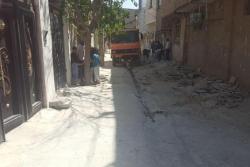 اجرای عملیات زیرسازی آسفالت درکوچه گلبن هفتم خیابان فدائیان اسلام