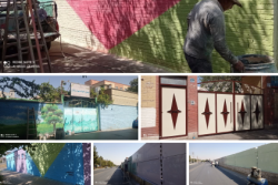 اجرای عملیات رنگ آمیزی و طراحی  دیوار های مشرف به معابر در منطقه یک