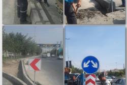 نصب علائم و تابلوهای ترافیکی در بلوار بسیج