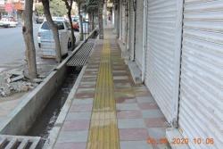 همسطح سازی پیاده روهای خیابان کاشانی با اجرای سنگفرش