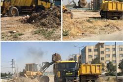 پاکسازی و جمع آوری پسماند و نخاله های ساختمانی کمربندی الغدیر توسط سازمان مدیریت پسماند