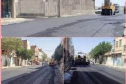 اتمام عملیات روکش مکانیزه آسفالت خیابان شهید شامی شهرک امام حسین (ع)